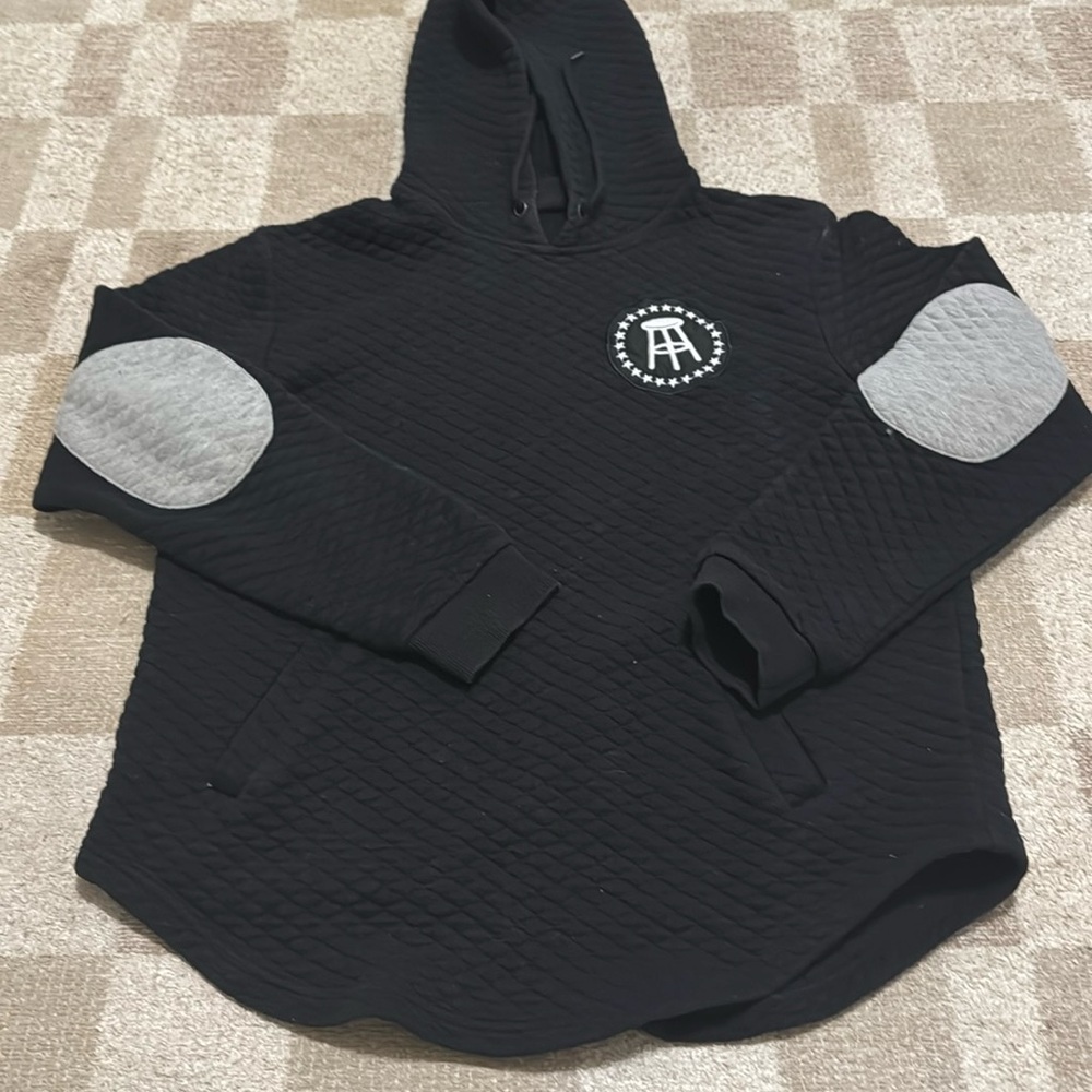 Barstool quilted black hoodie